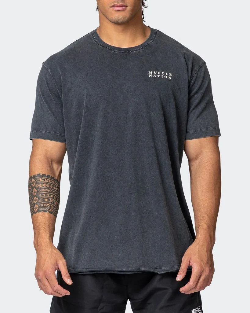 Mens Cosmic Vintage Tee - Washed Black