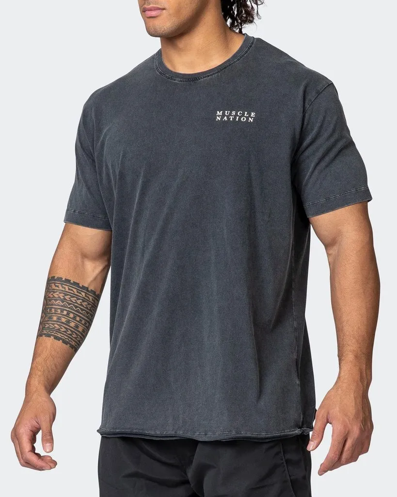 Mens Cosmic Vintage Tee - Washed Black