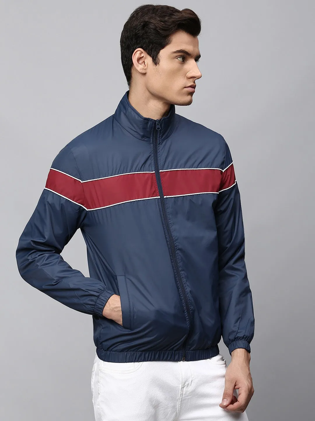 Mens Long-Sleeve Jacket - Lightweight Casual Winterwear  (Bright Navy)