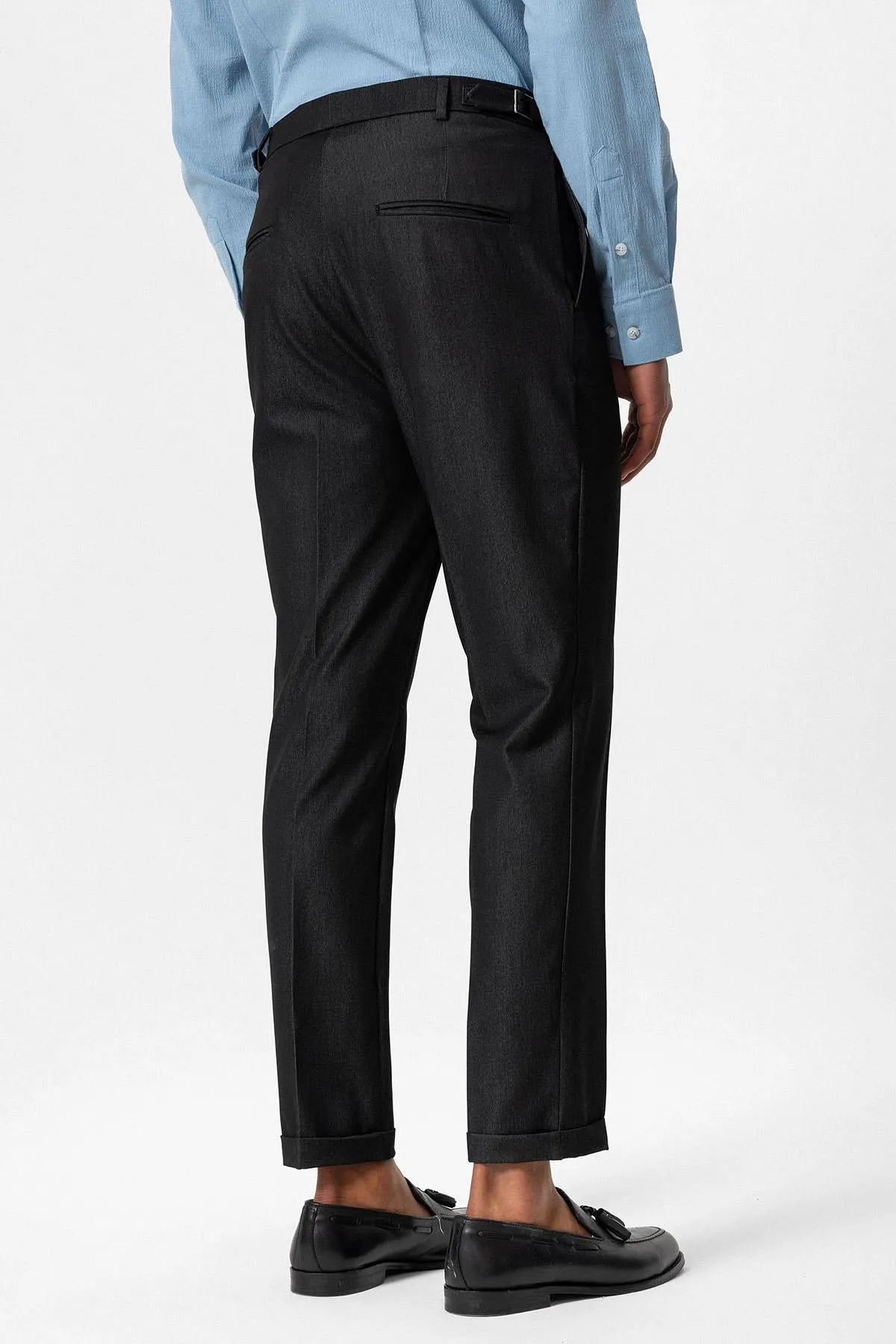 Men's Smoked Slim Fit Cuffed  Pants - Wessi