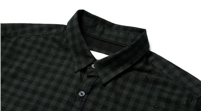 Men's Spring Long-Sleeved Plaid Shirt
