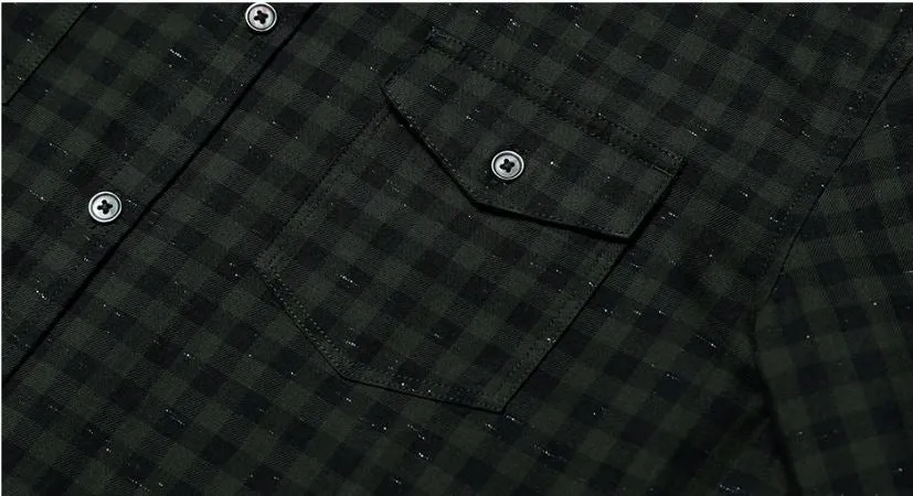 Men's Spring Long-Sleeved Plaid Shirt