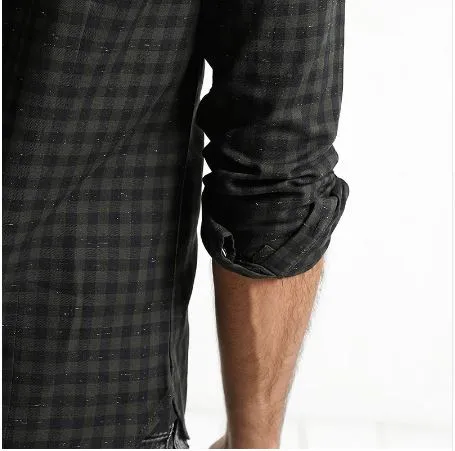 Men's Spring Long-Sleeved Plaid Shirt