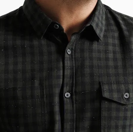 Men's Spring Long-Sleeved Plaid Shirt