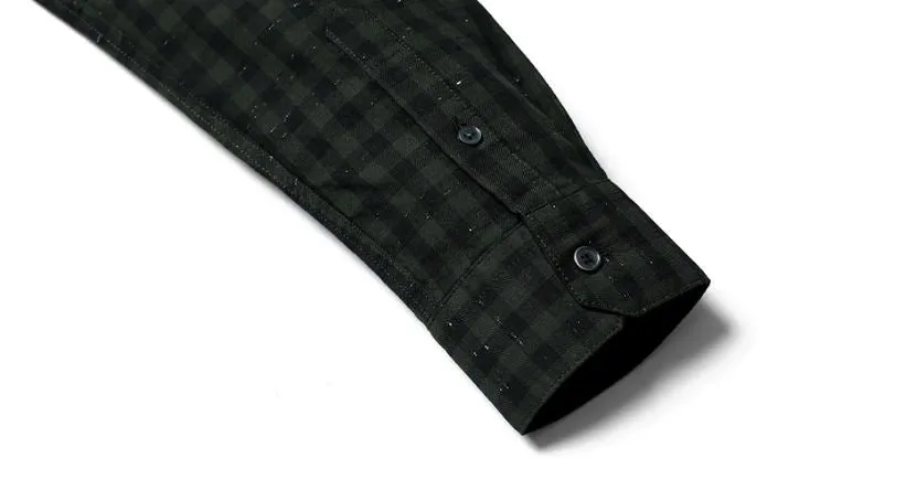Men's Spring Long-Sleeved Plaid Shirt