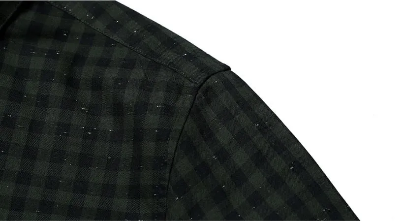 Men's Spring Long-Sleeved Plaid Shirt
