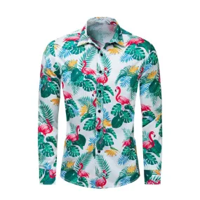Men's Summer Casual Long Sleeved Shirt With Print