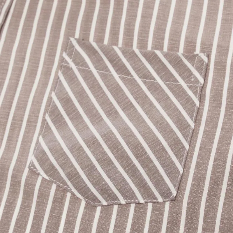 Men's Summer Casual Striped Long Sleeved Shirt