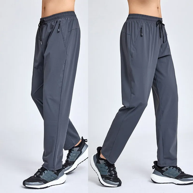 Men's Trousers Spring Summer Casual Solid Breathable Slim Straight Pants Male Joggers Thin Quick Dry Sweatpants Sports Pants