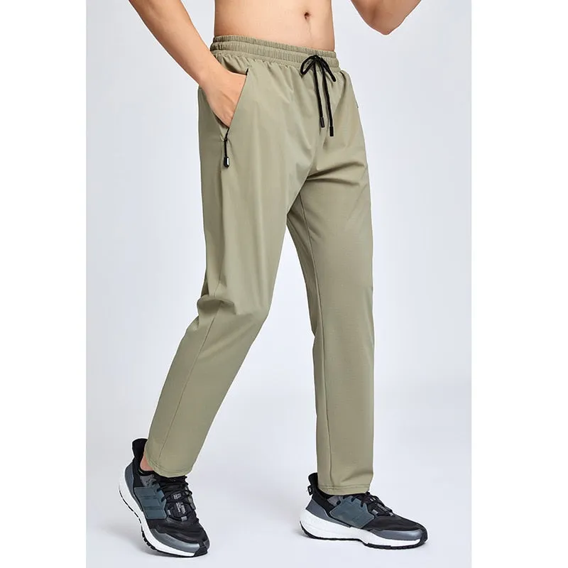 Men's Trousers Spring Summer Casual Solid Breathable Slim Straight Pants Male Joggers Thin Quick Dry Sweatpants Sports Pants
