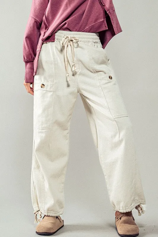 Miley Urban Flex Cargo Pants - Cream