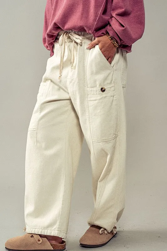 Miley Urban Flex Cargo Pants - Cream