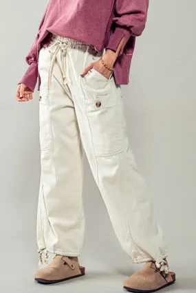 Miley Urban Flex Cargo Pants - Cream