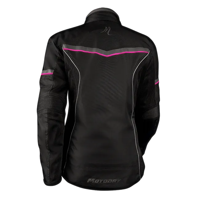 MOTODRY 4 SEASONS BLACK/GREY/MAGENTA TEXTILE WOMENS JACKET