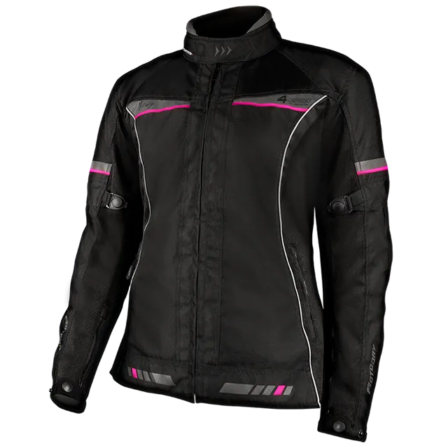 MOTODRY 4 SEASONS BLACK/GREY/MAGENTA TEXTILE WOMENS JACKET
