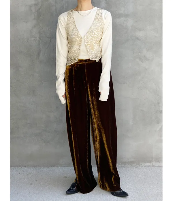 nowos/VELOUR PANTS(BROWN)
