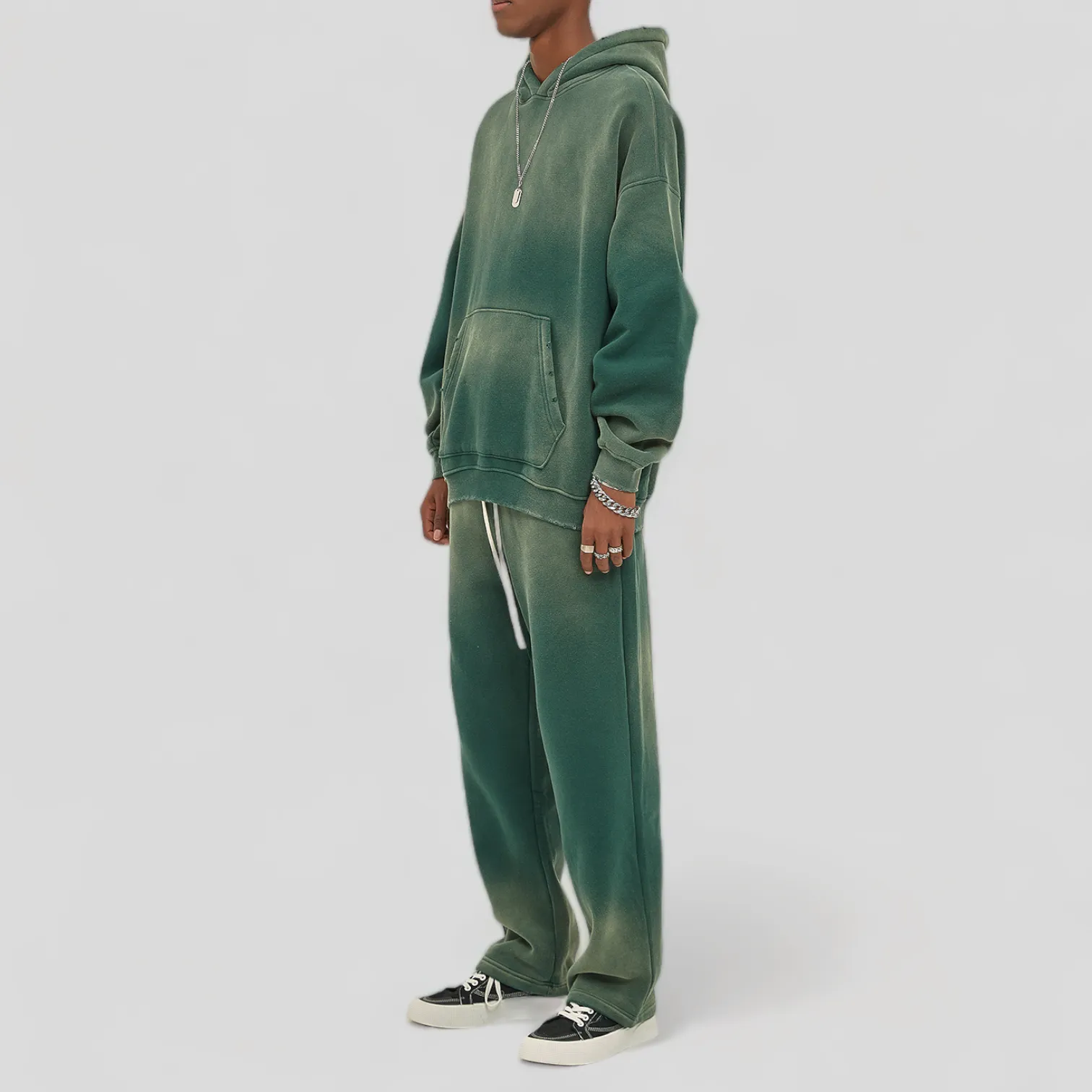 Oversized fit heavy fleece with gradient wash hoodie