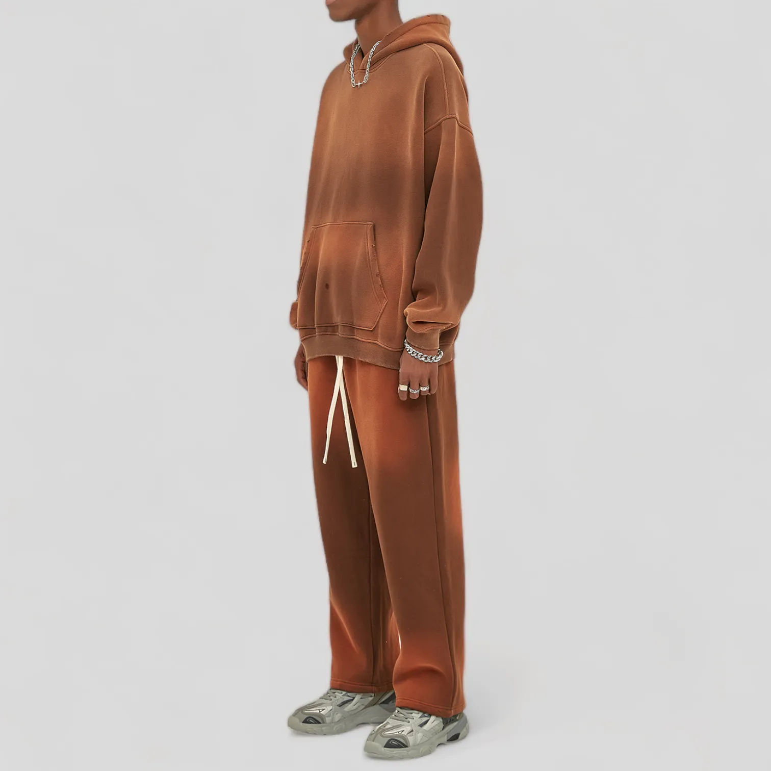 Oversized fit heavy fleece with gradient wash hoodie