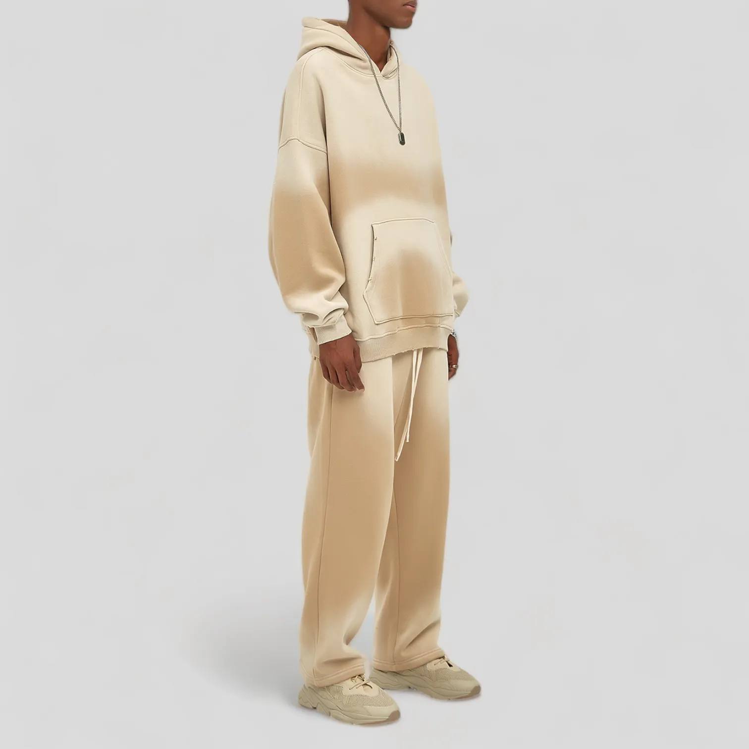 Oversized fit heavy fleece with gradient wash hoodie