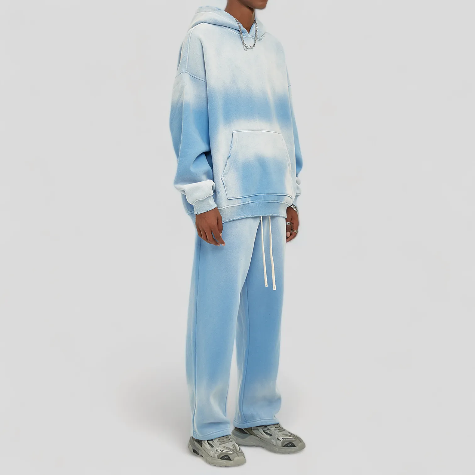 Oversized fit heavy fleece with gradient wash hoodie