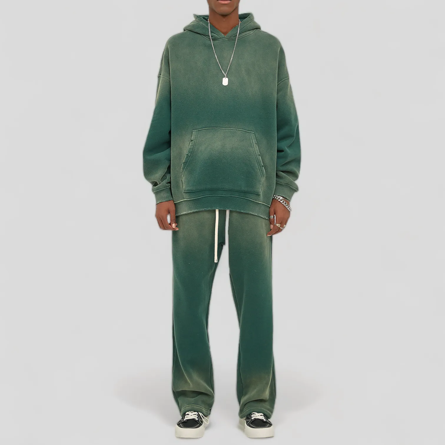 Oversized fit heavy fleece with gradient wash hoodie