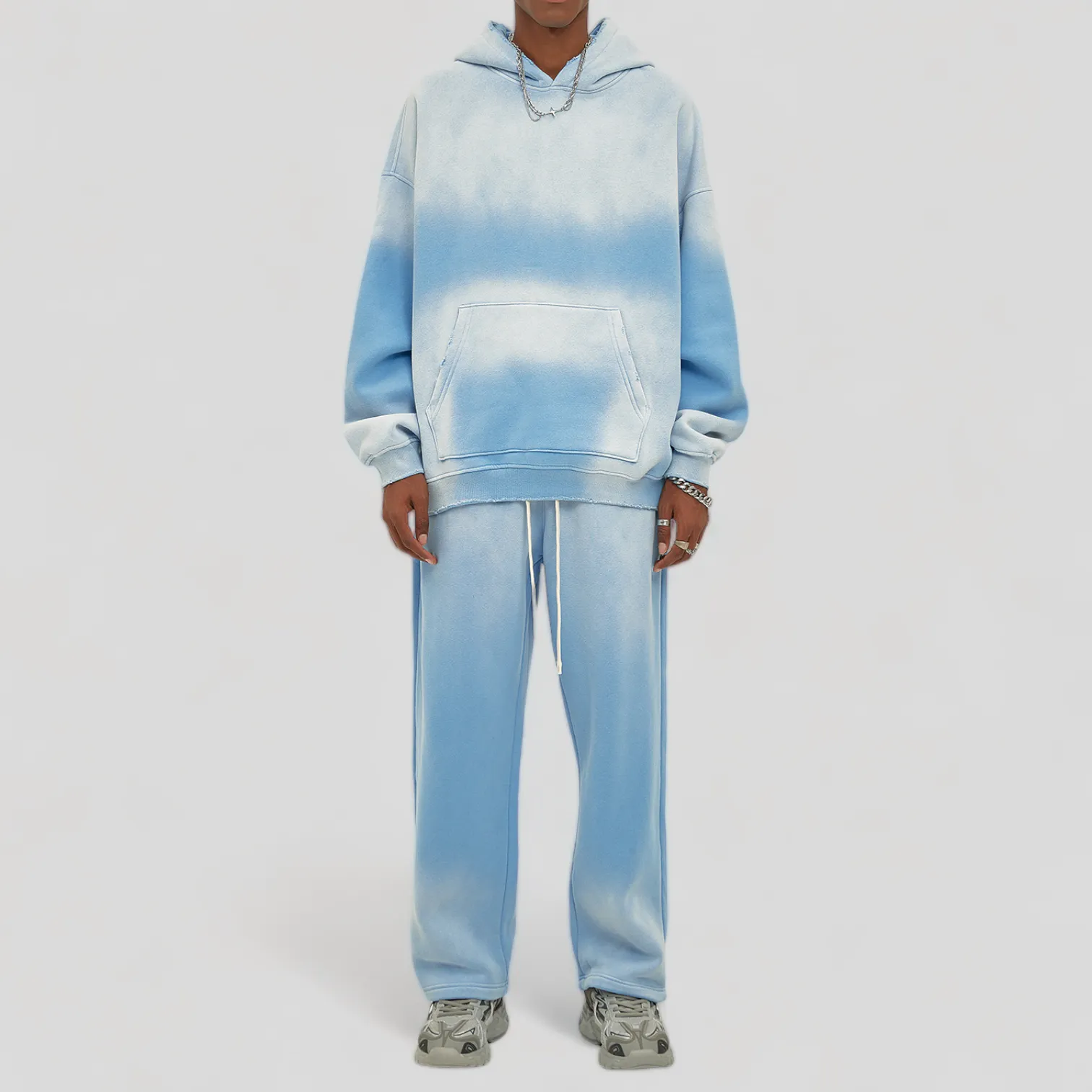 Oversized fit heavy fleece with gradient wash hoodie