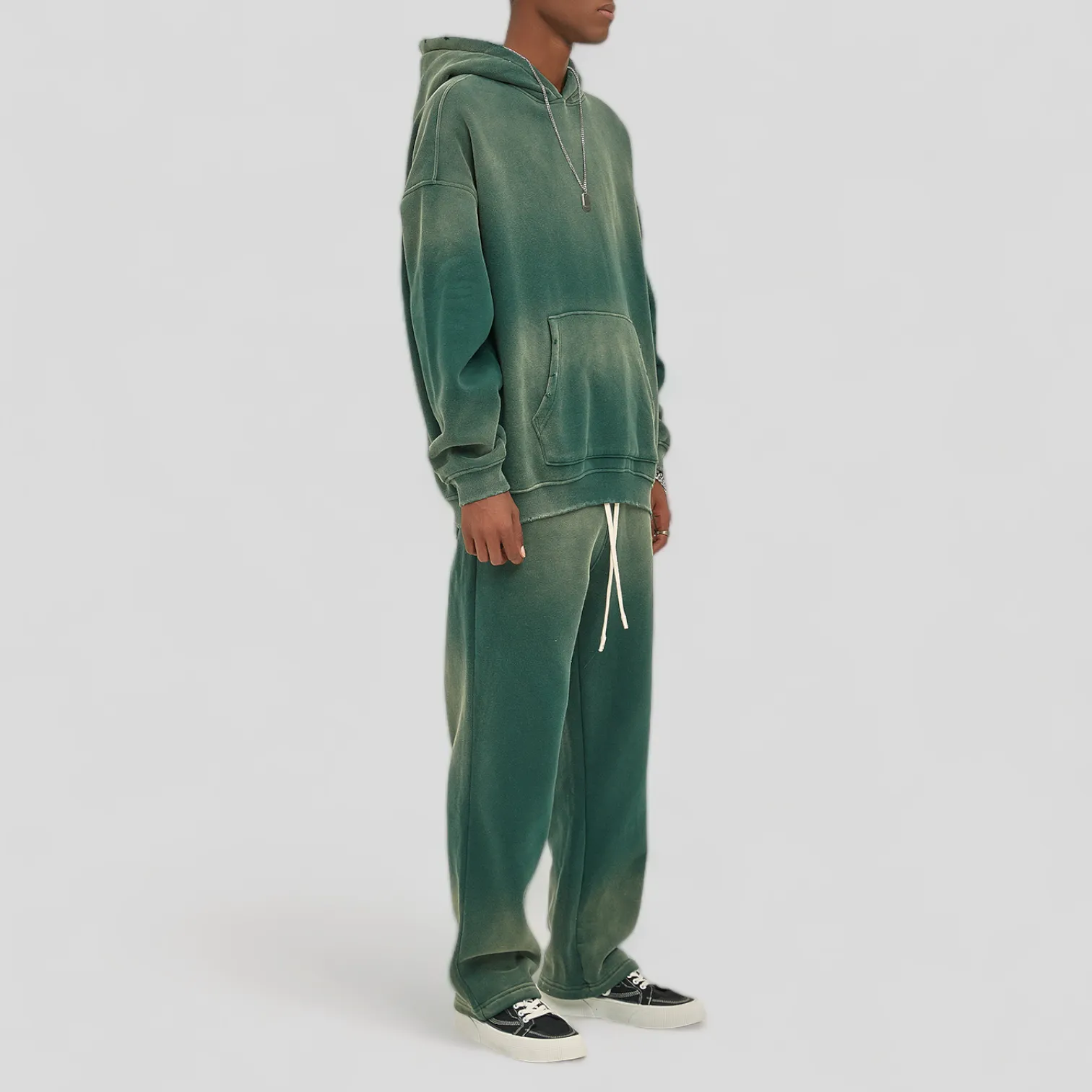 Oversized fit heavy fleece with gradient wash hoodie