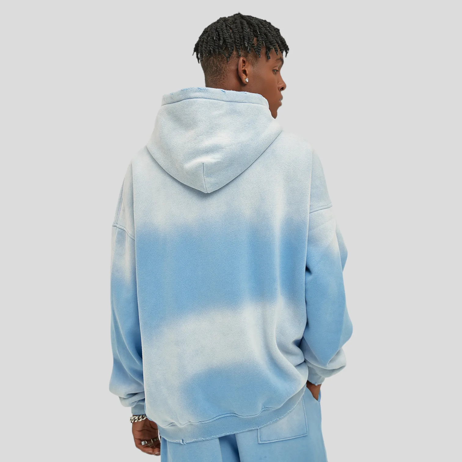 Oversized fit heavy fleece with gradient wash hoodie