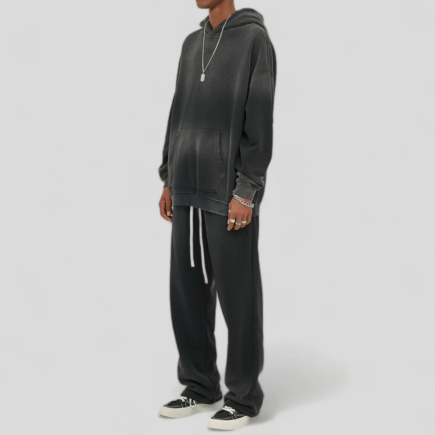 Oversized fit heavy fleece with gradient wash hoodie