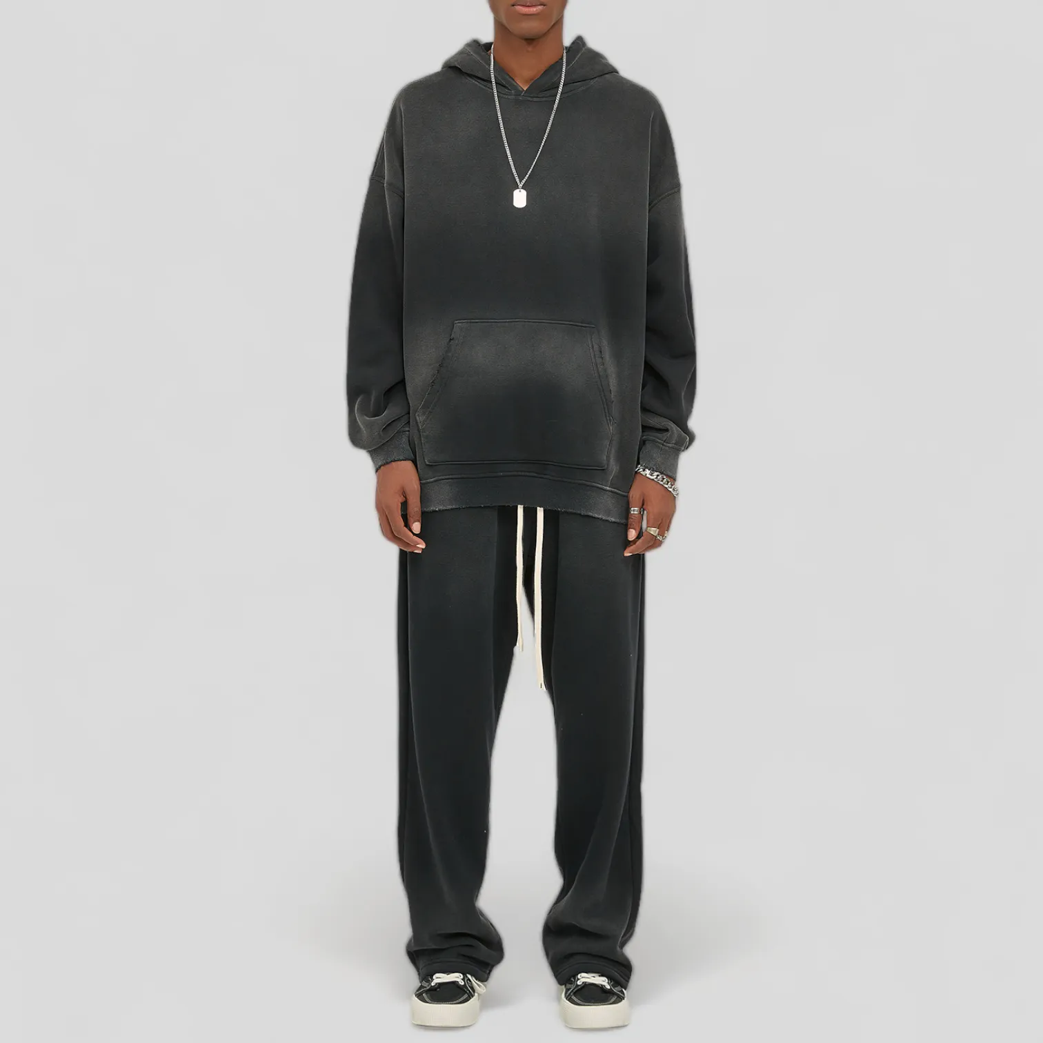 Oversized fit heavy fleece with gradient wash hoodie