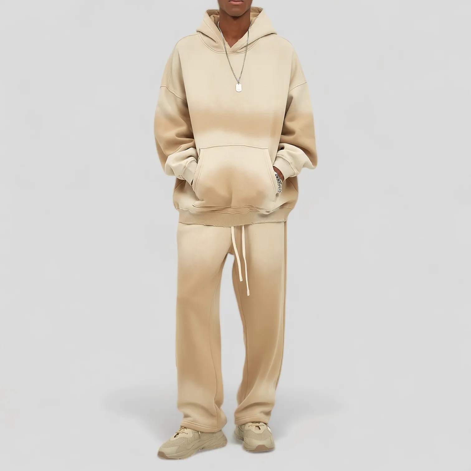 Oversized fit heavy fleece with gradient wash hoodie