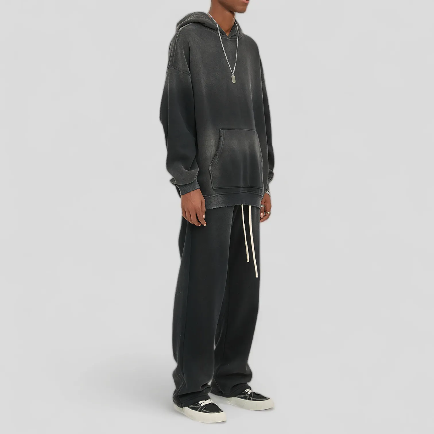 Oversized fit heavy fleece with gradient wash hoodie