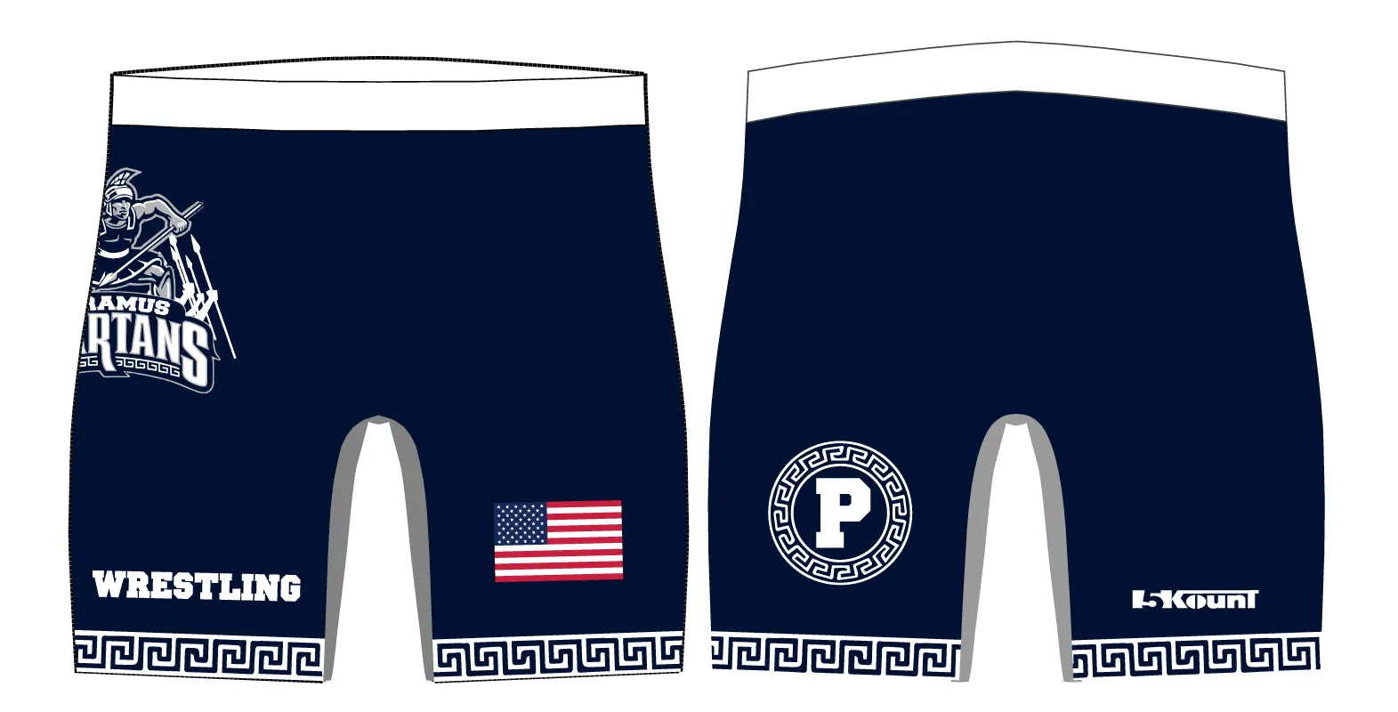 Paramus Wrestling Sublimated Compression Shorts