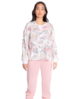 Pj Salvage Retro Rose Long Sleeve Top - Antique White