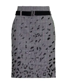 Plaid Leopard Print Skirt