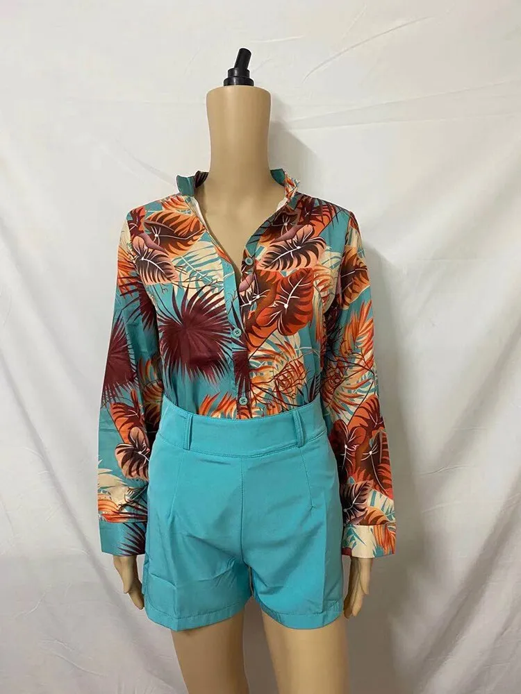 Spring Women Turn-down Collar Shirt