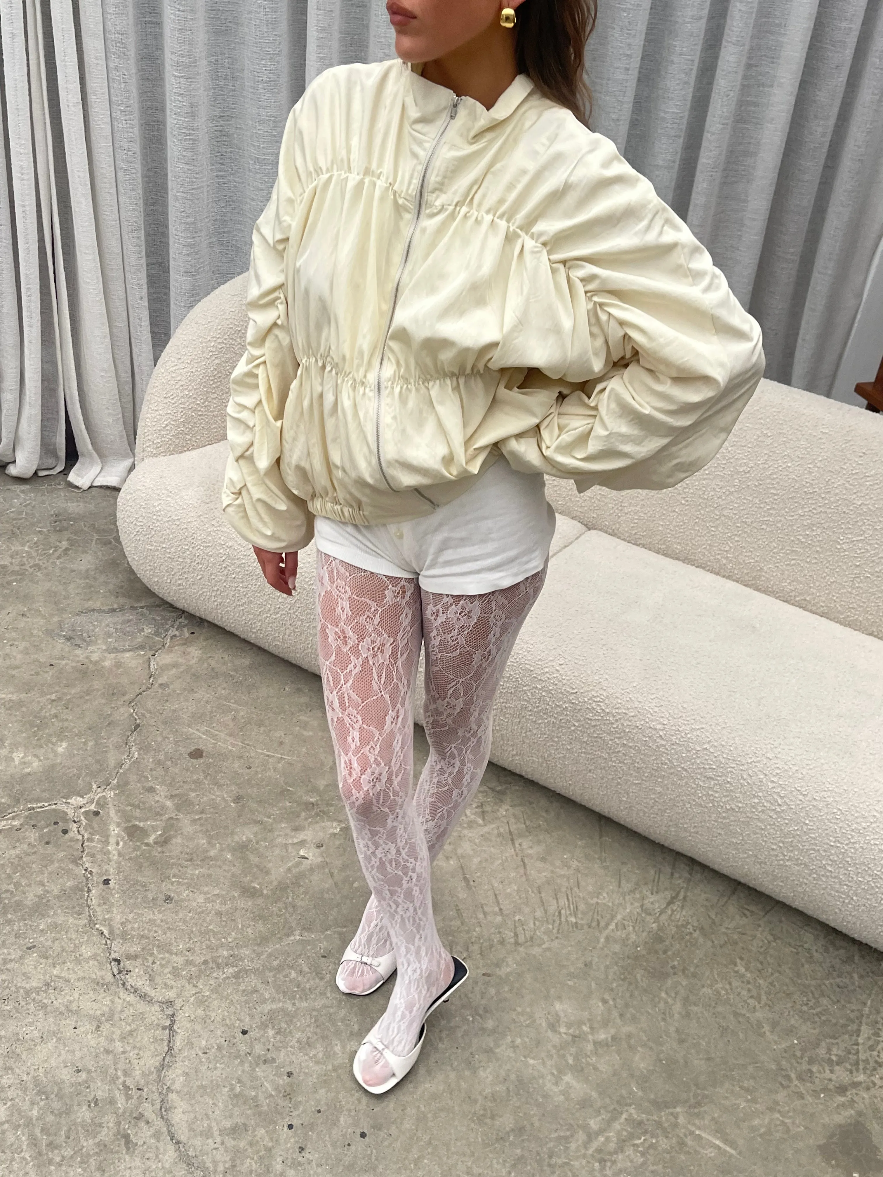 Stitched Lightweight Jacket Cream