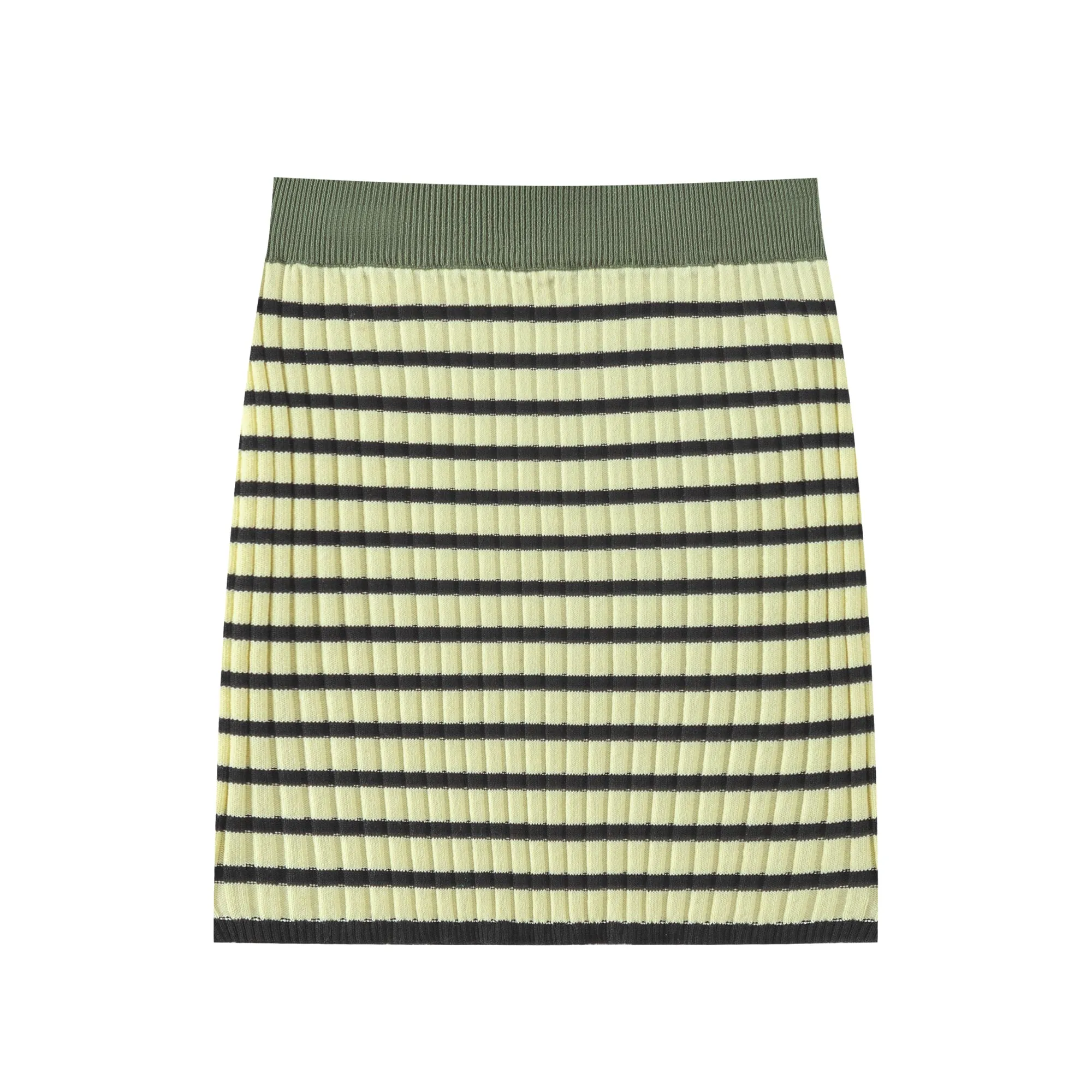 Striped Stretchy Knit Mini Skirt