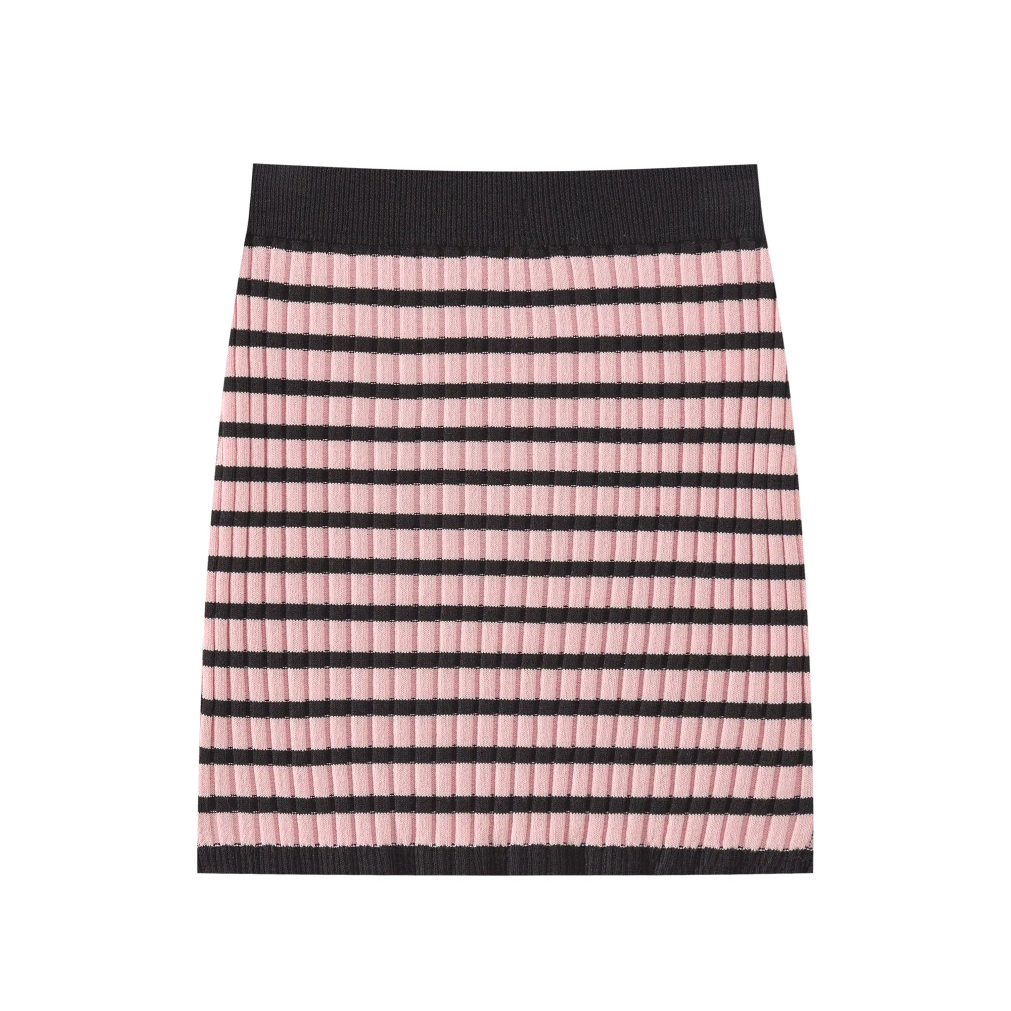 Striped Stretchy Knit Mini Skirt