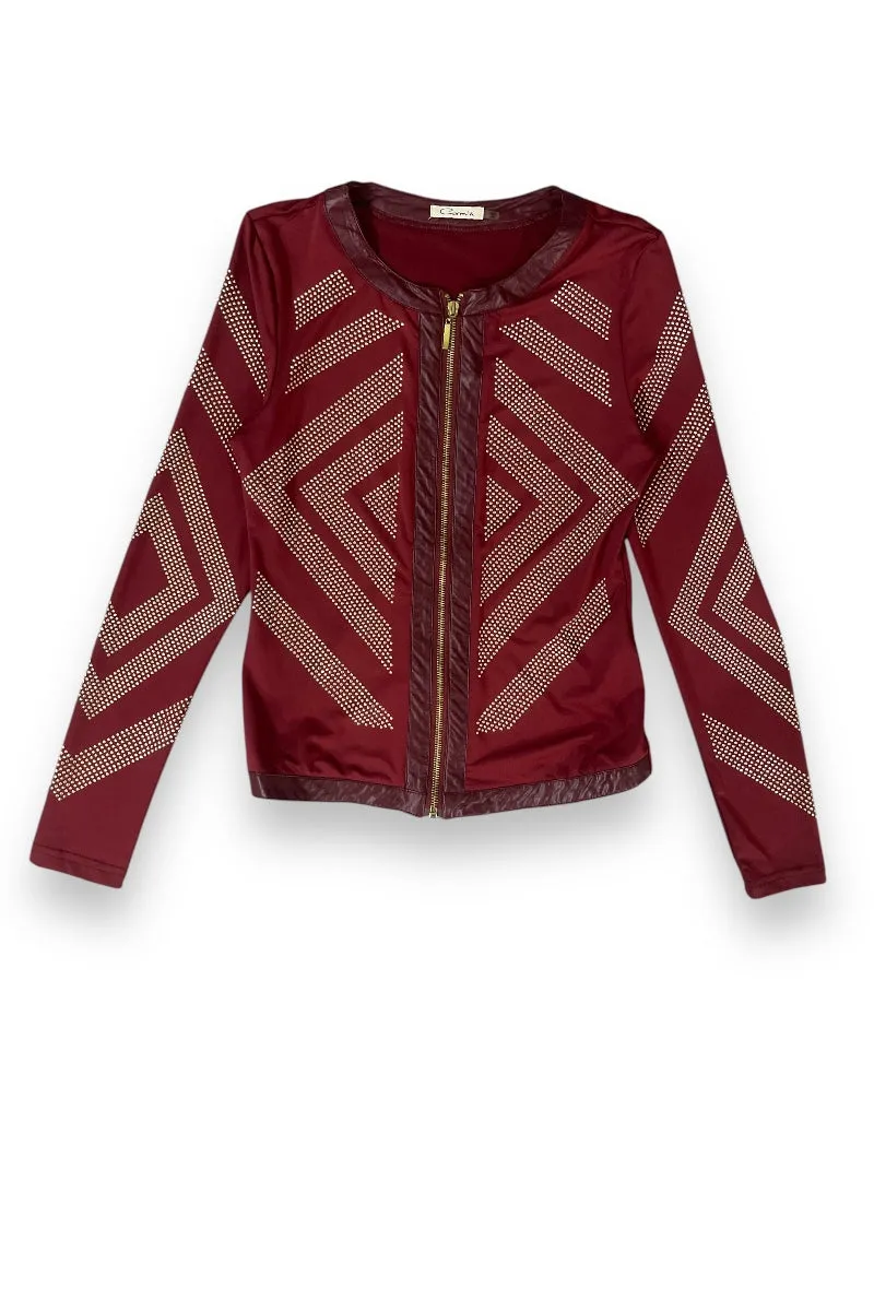 Studded Lightweight Zipper Jacket