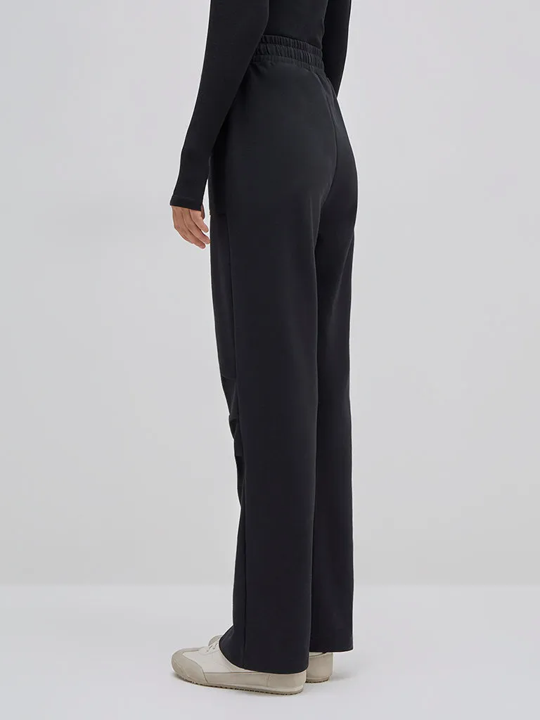 Studiofit Black High-Rise Track Pants