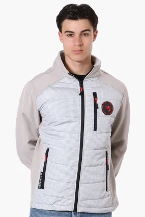 Super Triple Goose Grid Pattern Quilted Bubble Lightweight Jacket - Grey