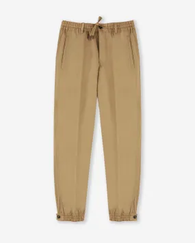 Tapered-fit cotton and technical fabric trousers