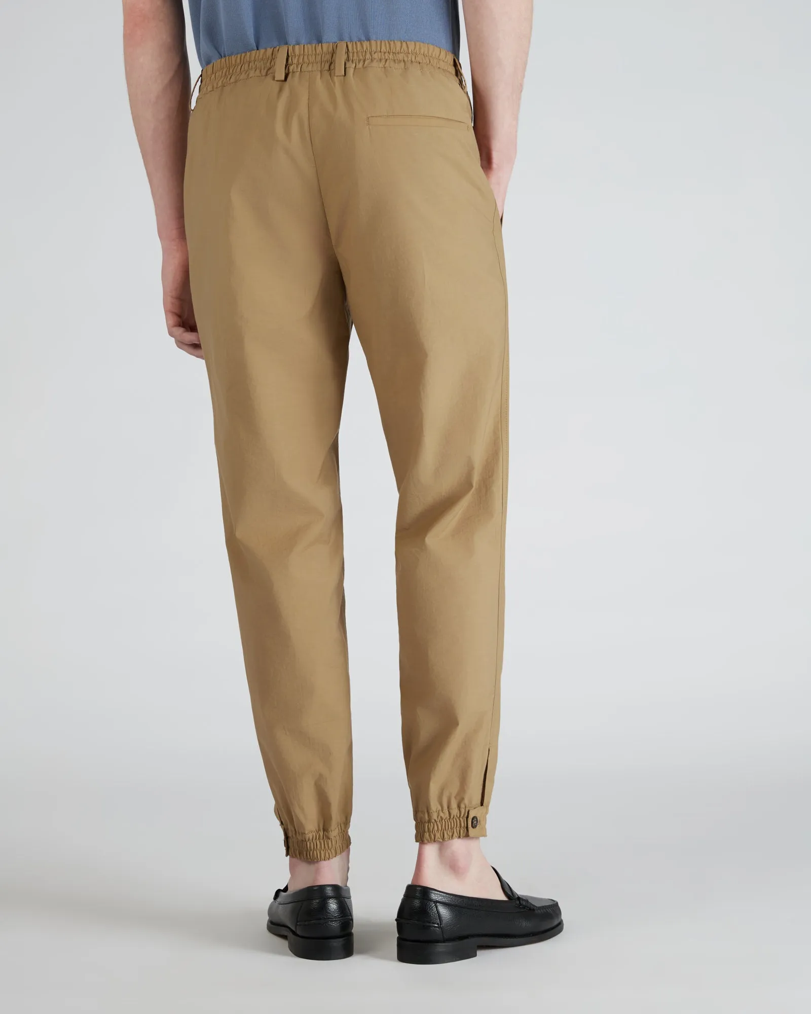 Tapered-fit cotton and technical fabric trousers