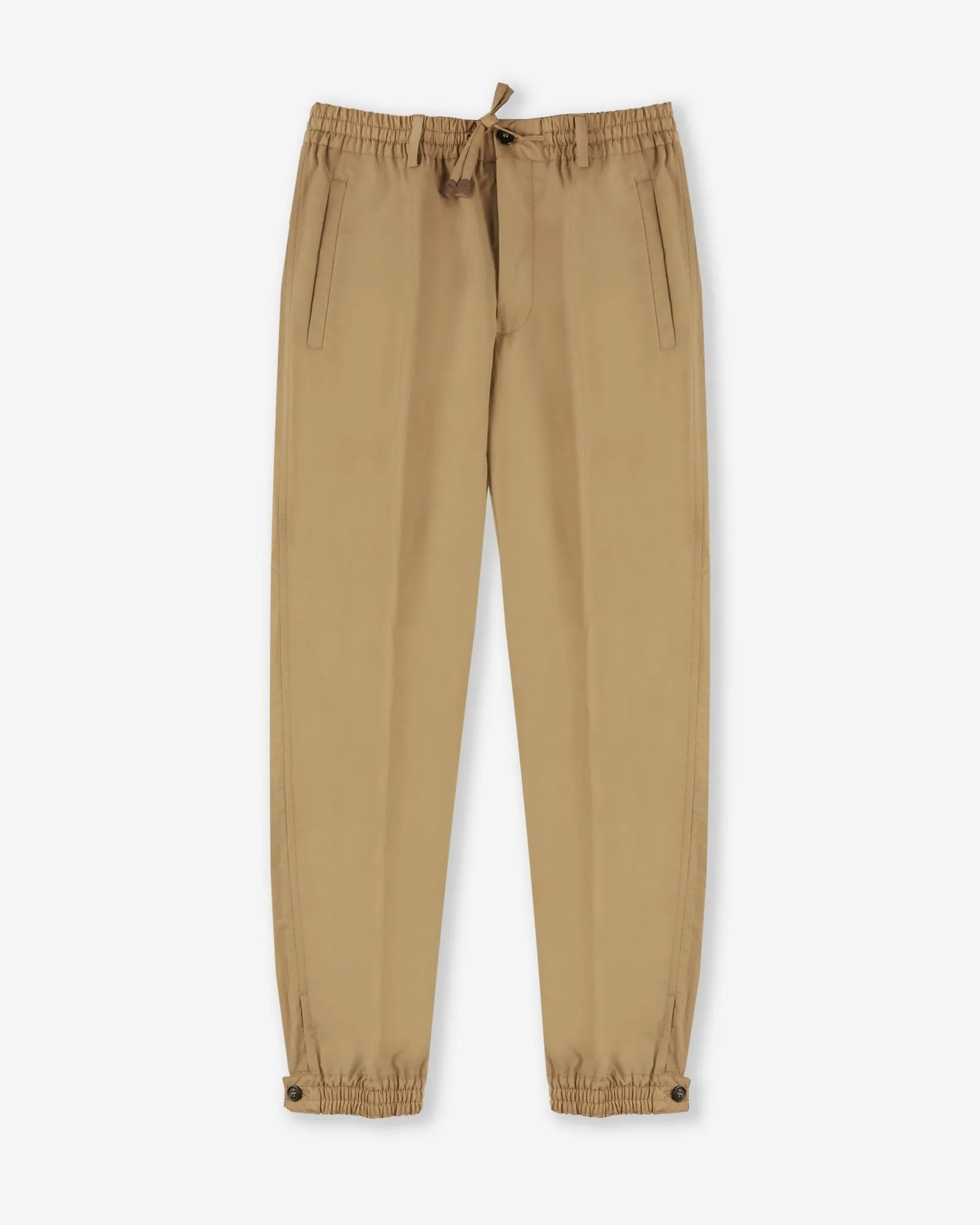 Tapered-fit cotton and technical fabric trousers