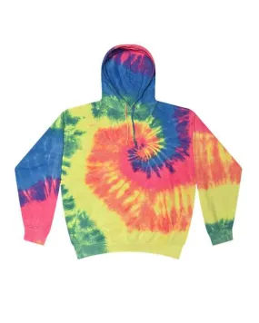 Tie-Dyed Hooded Sweatshirt - Neon Rainbow
