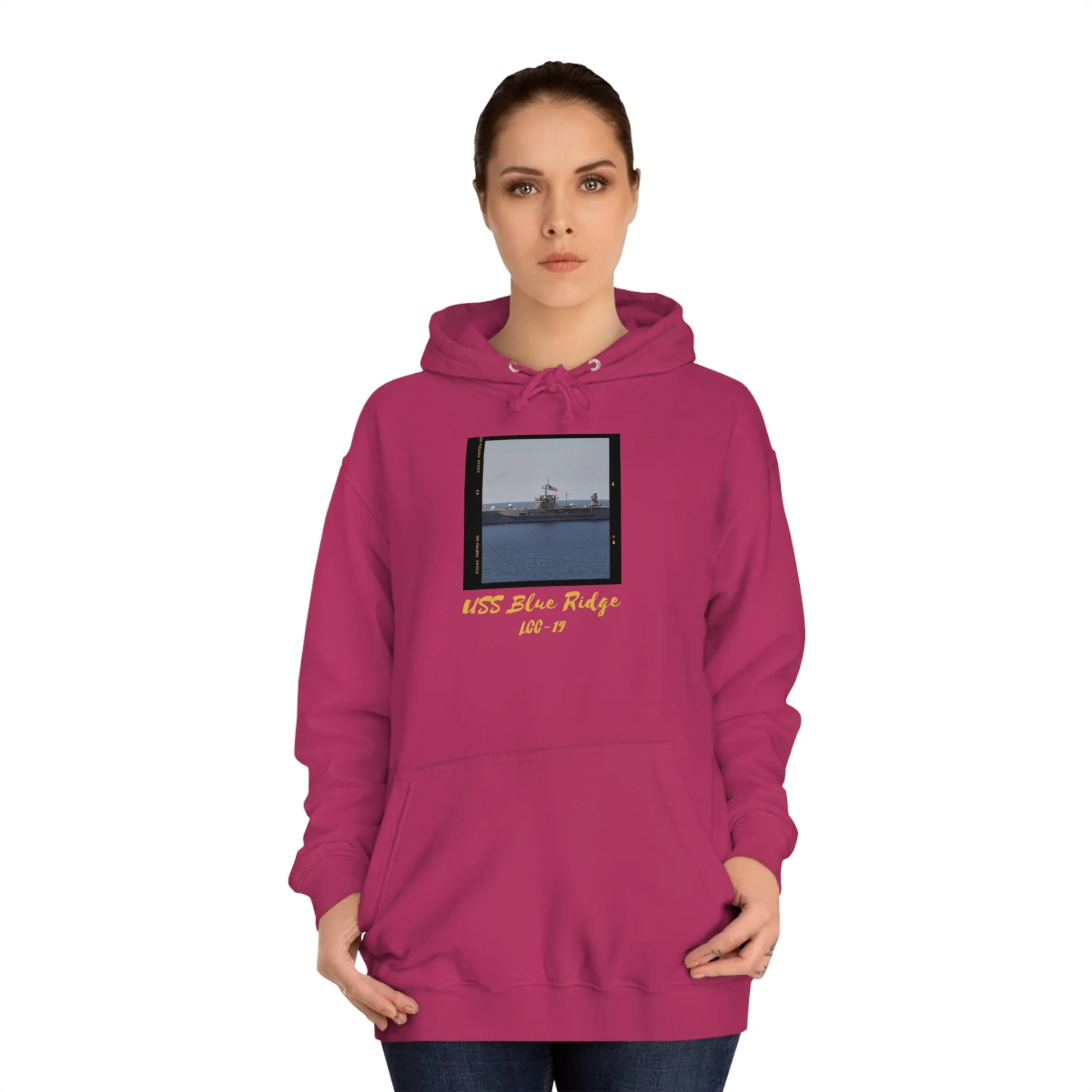 USS Blue Ridge LCC-19 United States Ship POD Unisex College Hoodie