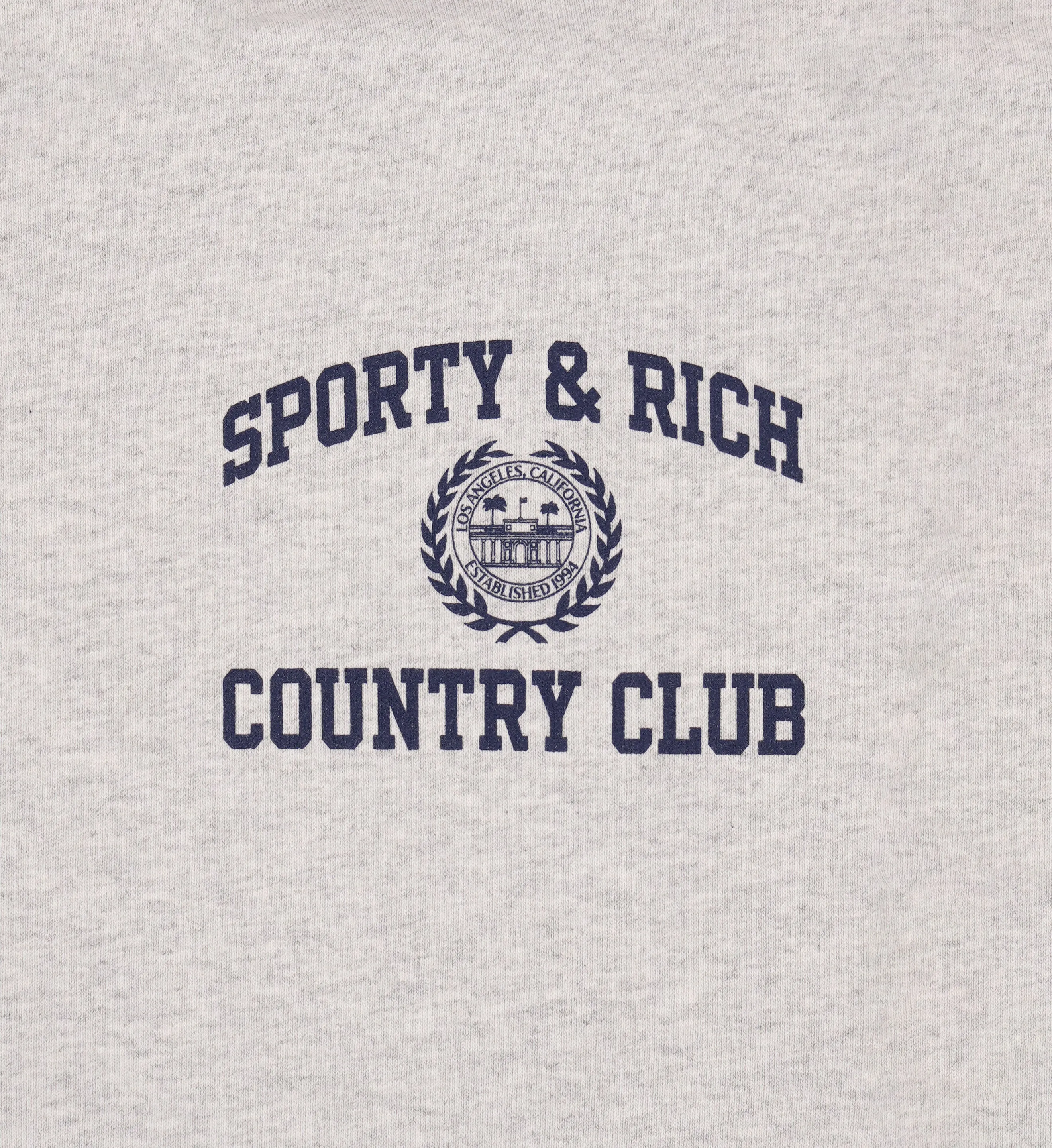 Varsity Crest Cropped Zip Hoodie - Heather Gray/Navy