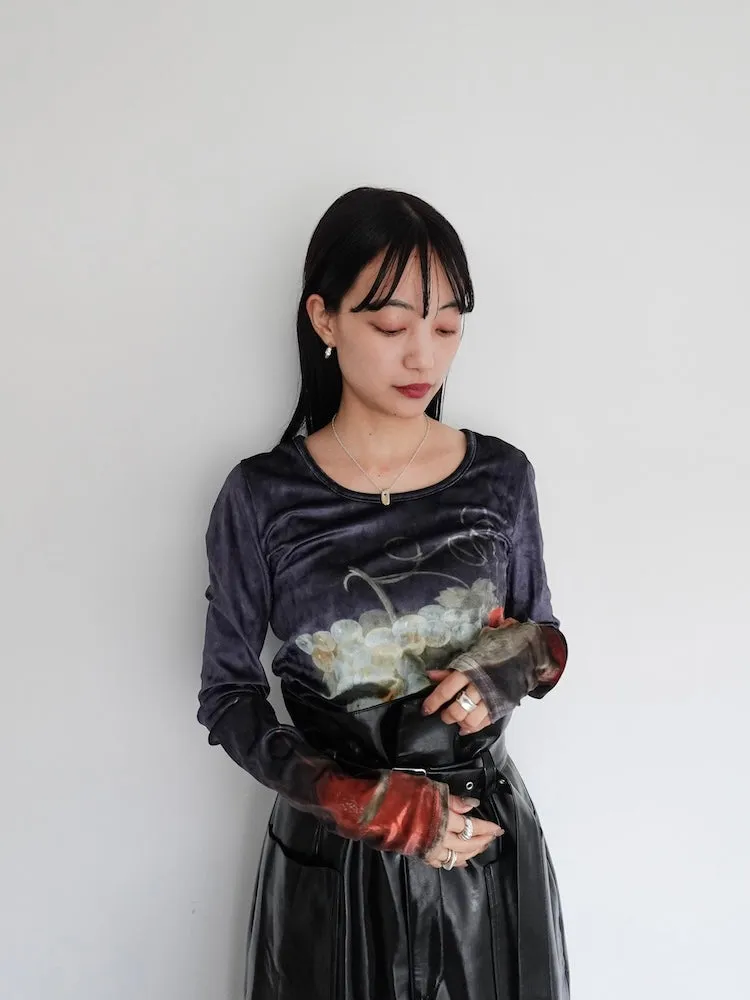Velour Art  Print Top / 02 Basket of Fruits