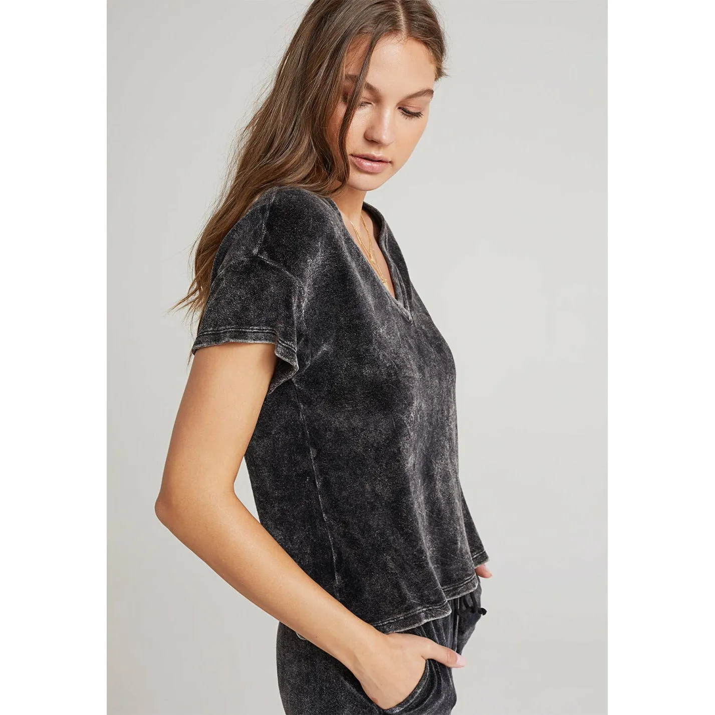 Velour V-Neck Tee